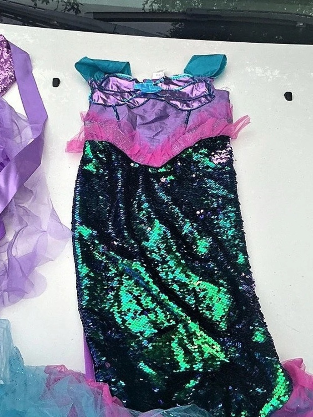 Kids Theater Costume Dress in Purple & Green ~ Costume bundle! Ages 7/8-10/12 🩷
